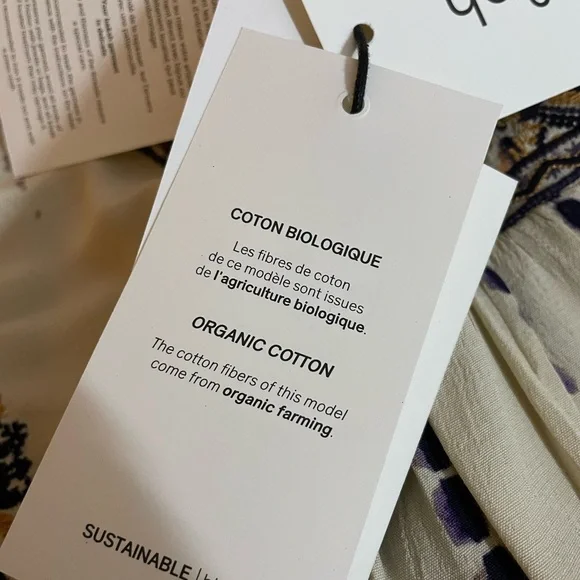 Ba&sh Cream and Lavender Boho Peasant Blouse NWT - Picture 3 of 8